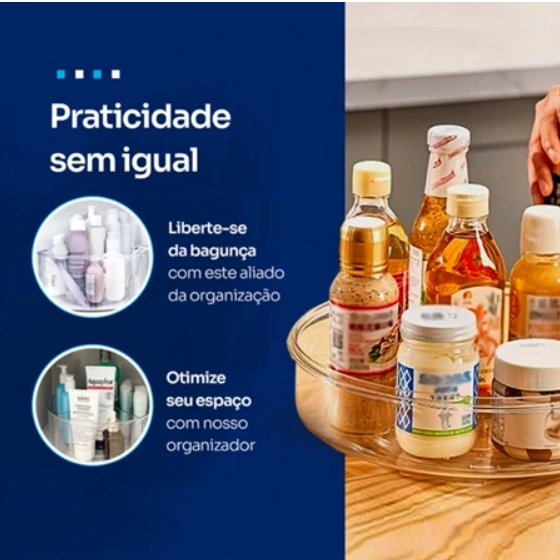 Organizador de Armário e Geladeira 360° Giratório
