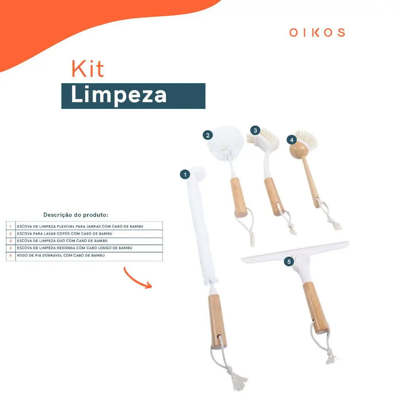 Kit 4 Escova de Limpeza E Rodo de Pia Branco