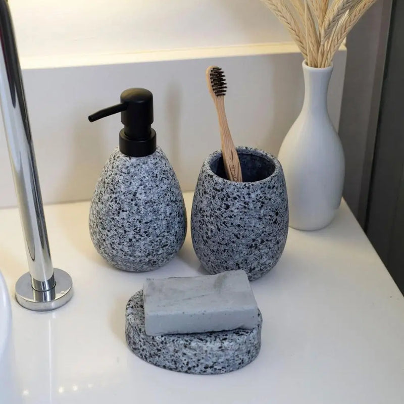 Kit Banheiro Saboneteira E Escova Sanitária 4 Pçs
