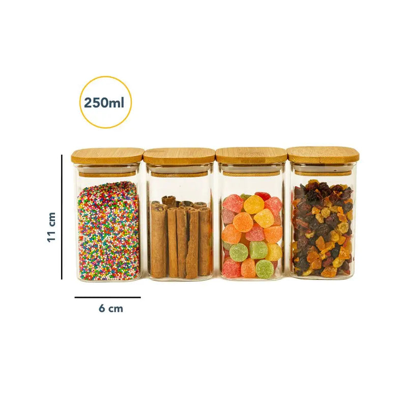 Kit 4 Potes Herméticos Sou Fit 250ml