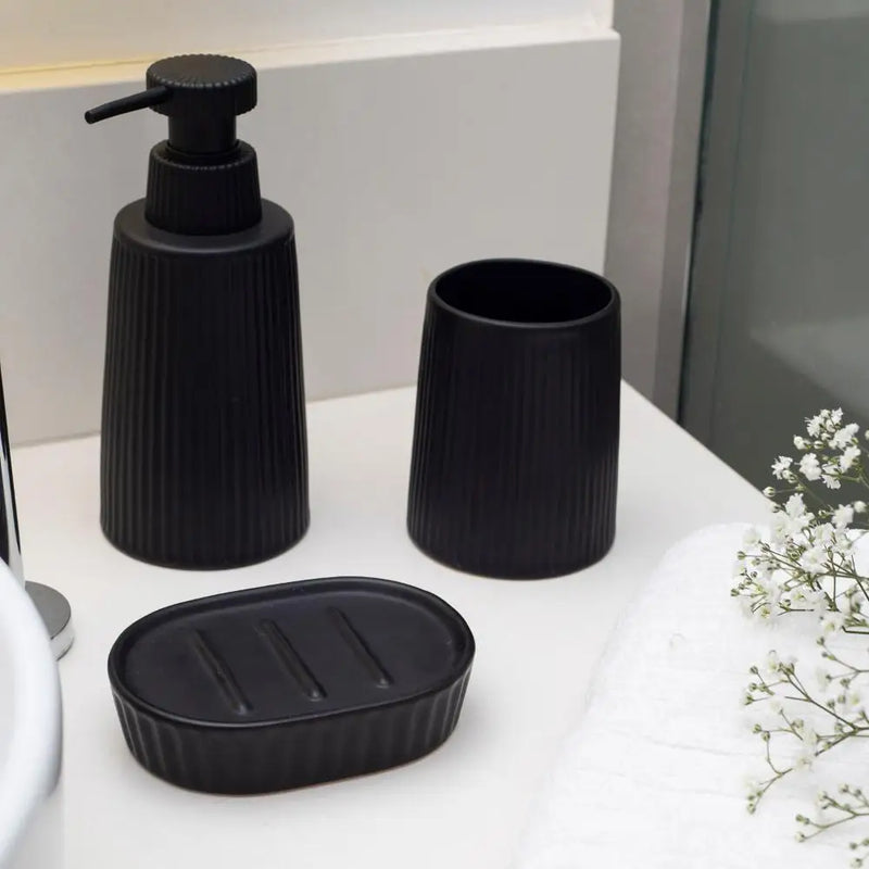 Kit Banheiro Saboneteira E Escova Sanitária 4 Pçs