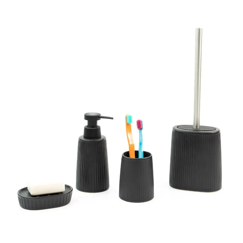 Escova sanitária silicone suporte cerâmica preto