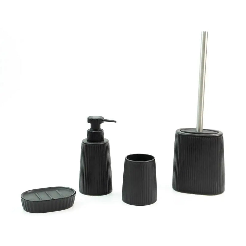 Escova sanitária silicone suporte cerâmica preto